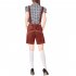 Female Suspender Pants Suits Plaid Tops Embroidered Suspender Pants Traditional Bavarian Beer Wearing Black plaid   black suspender pants DE Size S