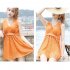 Female  Swimsuit  Skirt style One piece Sexy Lace Skirt Conservative Fresh Swimsuit Orange XL
