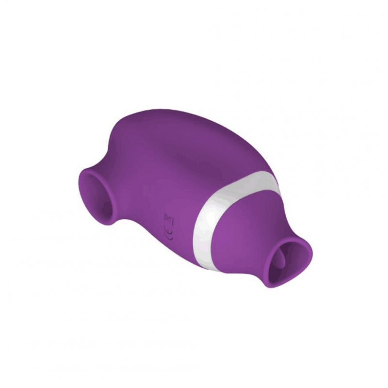 Female Tongue Sex Toys Double Head Masturbator Clitoris Stimulator Nipple Licking Massager Tongue Vibrator Purple + white