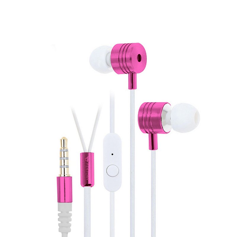In-Ear Bass Earphones (Pink-White)