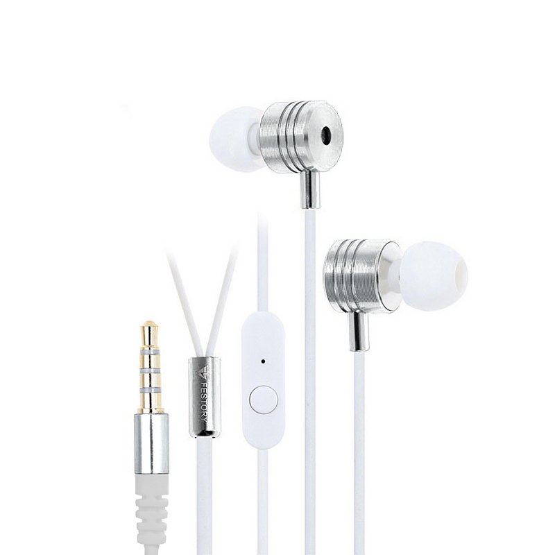 In-Ear Bass Earbuds (Silver-White)