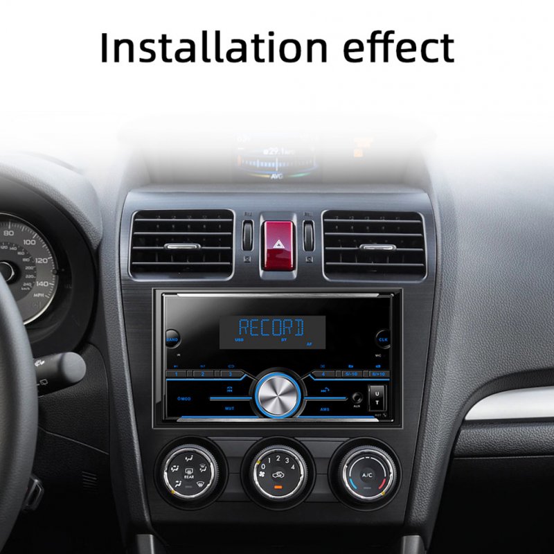 2-Din 12V Car Radio Stereo Remote Control Audio Music MP3 Player Hands-Free Calling 7 Colored Button Lights 