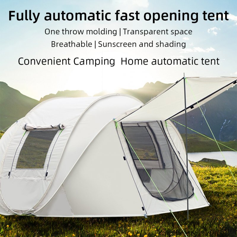 5-8 Person Tent Waterproof Pop Up Tent With Storage Bag Portable Instant Camping Tent For Outdoor Backpacking Picnic White 5-8