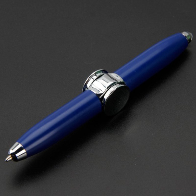 Fidget Hand Spinning Pen with LED Light Spinner Toys Ballpoint Pen Gift  blue