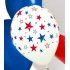 Fidgetkit 12 Inch Star Printing Latex Balloon 100 Pieces   Red  Blue  White  and Star Balloons for Celebration United States Independence Day