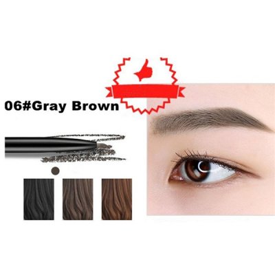 Fine Sketch Double Head Liquid Eyebrow Pen Waterproof Tattoo Eye Brow Pencil 06 Gray Brown