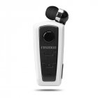 FineBlue F910 Wireless Bluetooth Earphones Portable Handsfree Retractable Headset Stereo Headphone Clip Mic Phone Call white