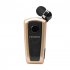 Fineblue F910 Retractable Headphones V5 1 Handsfree Long Standby Single In Ear Earpiece With Microphone For Business Driving black