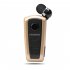 Fineblue F910 Retractable Headphones V5 1 Handsfree Long Standby Single In Ear Earpiece With Microphone For Business Driving gold