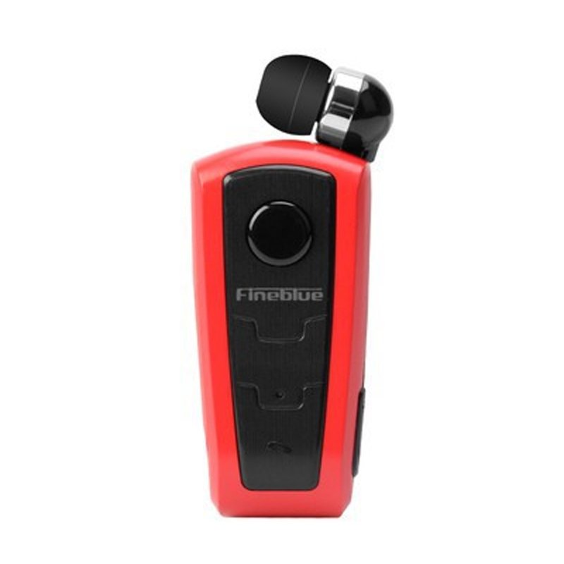 Fineblue F910 Retractable Headphones V5.1 Handsfree Long Standby Single In-Ear Earpiece With Microphone For Business Driving red