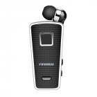 Fineblue F970 Portable Wireless Bluetooth Neck Clip on Telescopic Type Business Sport Stereo Earphone   Black