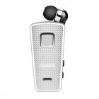 Fineblue F970 Portable Wireless Bluetooth Neck Clip on Telescopic Type Business Sport Stereo Earphone   White