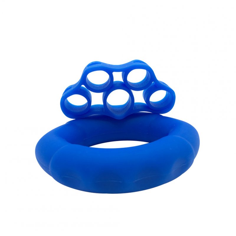 Finger Pull Ring+Resistance Bands For Training Rubber Loop Pull Ring Hand Grip Expander Wrist Training Carpal Fitness Grip 40LB + Rally 8.8LB Royal Blue