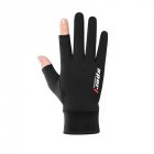 Fingerless Touch Screen Gloves Cycling Breathable Touch Screen Gloves Outdoor Sun Proof Ultra-thin Fabric Bike Gloves Two fingers black_One size
