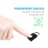 Fingerprint Padlock Biometric Metal Keyless Thumbprint Lock USB Rechargeable for Luggage Bookcase Suitcase Black