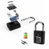 Fingerprint Padlock Biometric Metal Keyless Thumbprint Lock USB Rechargeable for Luggage Bookcase Suitcase Black