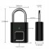 Fingerprint Padlock Biometric Metal Keyless Thumbprint Lock USB Rechargeable for Luggage Bookcase Suitcase Black