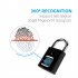 Fingerprint Padlock Biometric Metal Keyless Thumbprint Lock USB Rechargeable for Luggage Bookcase Suitcase Black