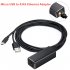 Fire TV Stick Micro USB to RJ45 Ethernet Adapter with USB Power Supply Cable black