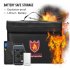 Fire resistant Fabric Fireproof  Document  File  Bag Money Jewelry Valuables Organizer Envelope Holder With Handle Waterproof Zipper Closure Pouch Black