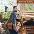Firewood Storage Waxed Canvas Log Carrier Rustic Home Decor Tote Bag With Handles Log Tote For Kitchen Camping brown