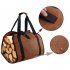 Firewood Storage Waxed Canvas Log Carrier Rustic Home Decor Tote Bag With Handles Log Tote For Kitchen Camping brown