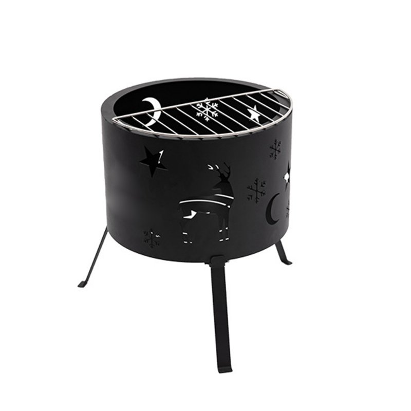 Firewood Stove, Compact Iron Wood Stove, Portable Windproof Wood Burning Stove, Outdoor Camping Heating Charcoal Stove For Picnic BBQ Boils Tea as picture show