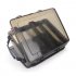 Fishing Bait Box Multi function Double Deck Sided Wooden Shrimp Plastic Fishing Tackle Box Tool Container Case Gun color translucent