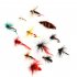 Fishing Baits Set 12 Pcs Artificial Insect Baits Imitation Floating Flies Fishing Lures with Fishhook Random Color