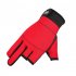 Fishing Gloves 3 Cut Fingers Windproof Cold Weather Warm Non slip Anti sweat Breathable Motorcycle Cycling Gloves For Photography Ski Driving Men Women red
