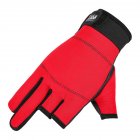 Fishing Gloves 3 Cut Fingers Windproof Cold Weather Warm Non-slip Anti-sweat Breathable Motorcycle Cycling Gloves
