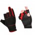 Fishing Gloves 3 Cut Fingers Windproof Cold Weather Warm Non slip Anti sweat Breathable Motorcycle Cycling Gloves For Photography Ski Driving Men Women red