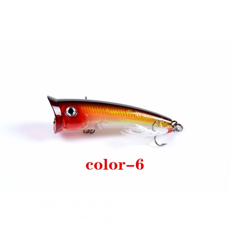 Fishing Lure 7.8cm 10.5g Topwater Wobbler Artificial Hard Bait with Feather Hook 6#