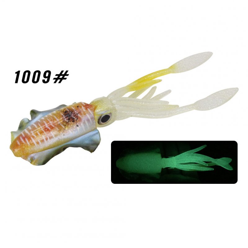 Fishing Lure Double Hook Squid Bait Glow-in-the-dark Baits 15cm60g Simulated False Bait Deep Sea Soft Bait 1009# body_15cm (octopus bait)
