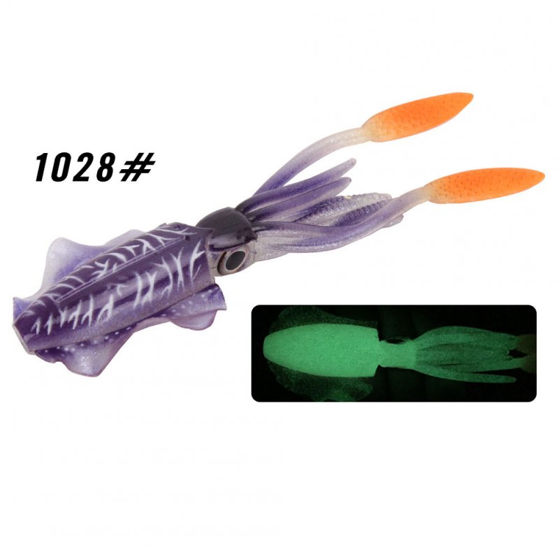 Fishing Lure Double Hook Squid Bait Glow-in-the-dark Baits 15cm60g Simulated False Bait Deep Sea Soft Bait 1028# Body_15cm (octopus bait)