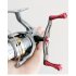 Fishing Reel Double Rocker Arms Lightweight Carbon Fiber Modified Fishing Reel Crank Silver Cylindrical grip knob