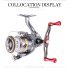 Fishing Reel Double Rocker Arms Lightweight Carbon Fiber Modified Fishing Reel Crank Silver Cylindrical grip knob