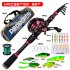 Fishing Rod Reel Combo Freshwater Saltwater Fishing Poles With Lures Reel Fishing Line Storage Bag For Beginners Skilled People left hand reel 2 1 meters