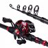 Fishing Rod Reel Combo Freshwater Saltwater Fishing Poles With Lures Reel Fishing Line Storage Bag For Beginners Skilled People left hand reel 2 1 meters