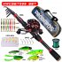 Fishing Rod Reel Combo Freshwater Saltwater Fishing Poles With Lures Reel Fishing Line Storage Bag For Beginners Skilled People left hand reel 2 1 meters