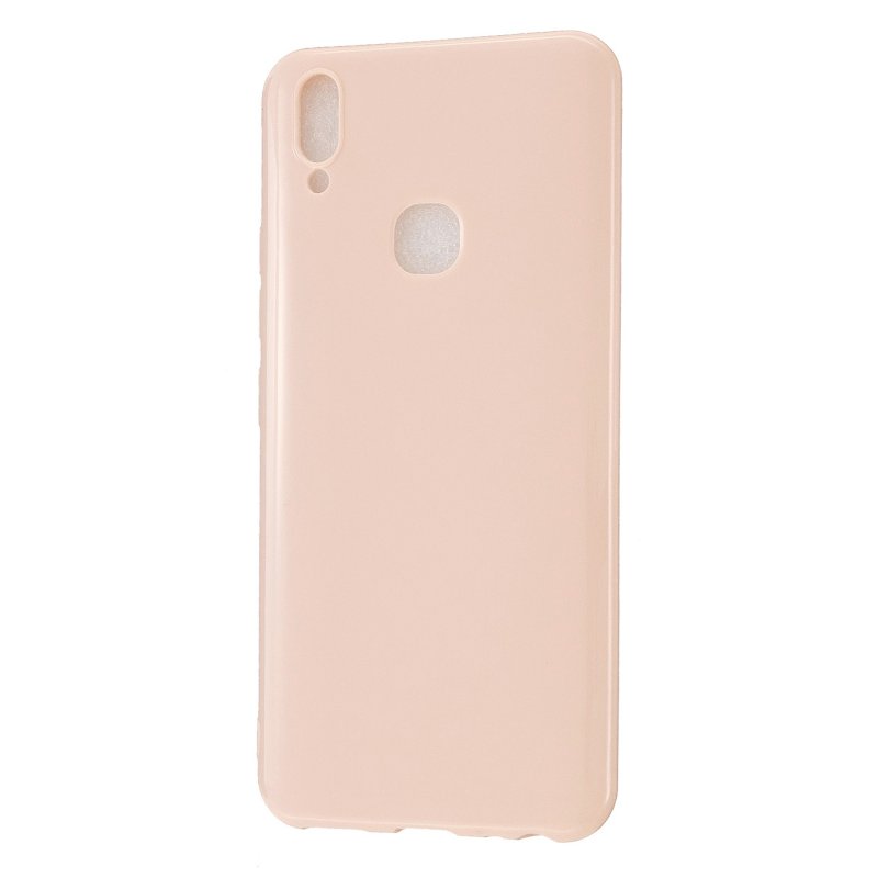 For VIVO Y93/Y95 Mobile Phone Case Glossy Finish Lightweight TPU Cellphone Cover Anti-scratch Overal Protection Shell Sakura pink