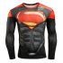 Fitness Compression Shirt Men Anime Printing Bodybuilding Long Sleeve Crossfit 3D Superman Punisher T Shirt  black superman M