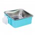 Fixed Hanging Pet Feeder Stainless Steel Dog Bowl Cage Drinking Water Feeder green Small box