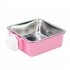 Fixed Hanging Pet Feeder Stainless Steel Dog Bowl Cage Drinking Water Feeder green Large box