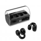 Fk8 Wireless Bluetooth Headphones Digital Display 300mAh Charging Cabin Smart Touch Clip-on Earphone black