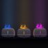 Flame Aroma Diffuser  Flame Humidifier with 3 Color Changing Lights USB Charging Square Aromatherapy Diffuser Dark Gray