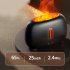 Flame Aroma Diffuser  Flame Humidifier with 3 Color Changing Lights USB Charging Square Aromatherapy Diffuser Dark Gray