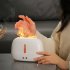 Flame Aroma Diffuser  Flame Humidifier with 3 Color Changing Lights USB Charging Square Aromatherapy Diffuser Dark Gray