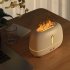 Flame Aroma Diffuser  Flame Humidifier with 3 Color Changing Lights USB Charging Square Aromatherapy Diffuser Dark Gray