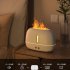 Flame Aroma Diffuser  Flame Humidifier with 3 Color Changing Lights USB Charging Square Aromatherapy Diffuser Dark Gray